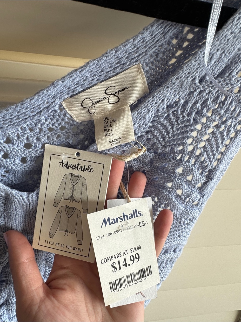 NWT Jessica Simpson Cornflower Blue Knit Drawstring Crop Top! 🩵🩵🩵 - Picture 2 of 6